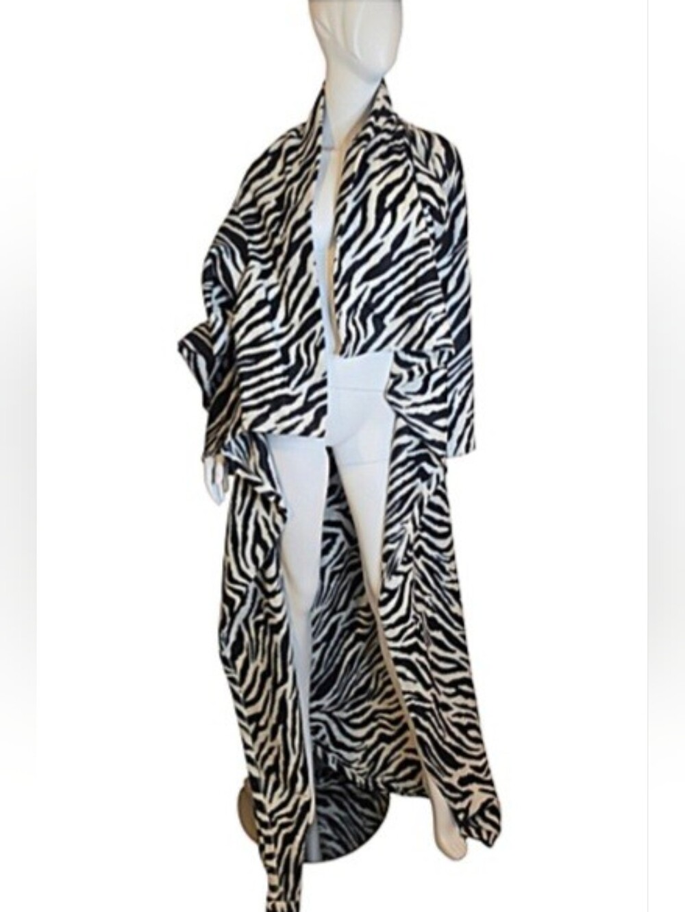 Snuggie Zebra Print Fleece Wearable Blanket with Sleeves One Size